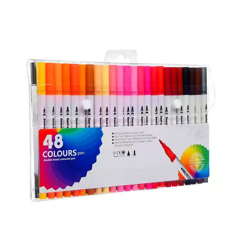 Buy The Best By Artsulli - Art is Long Life Short - 12-120 Color Double-Head Marker Pen Water-Based Highlight Washable Children’s Painting