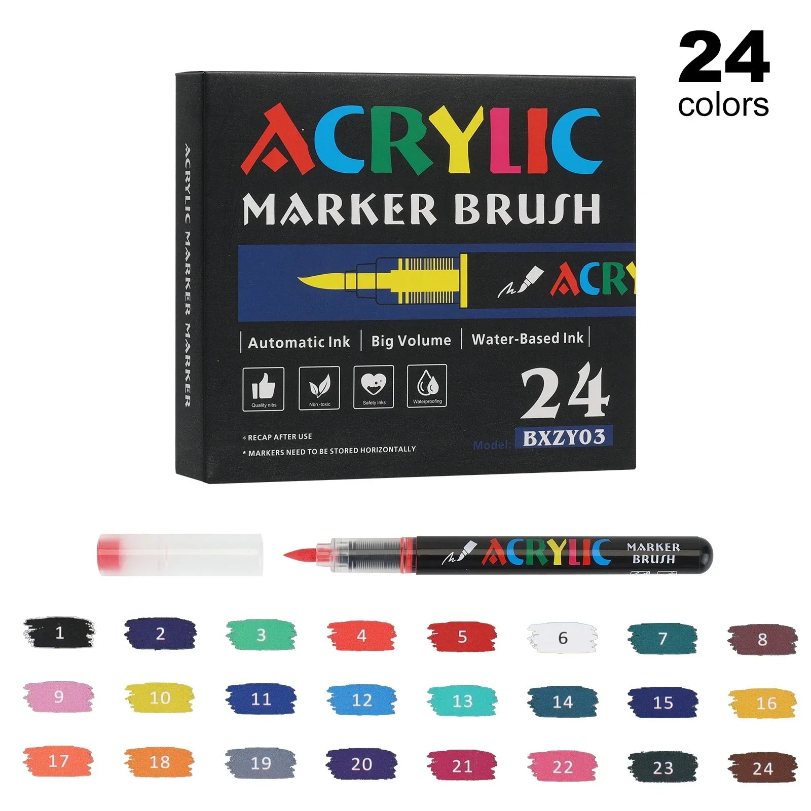 Buy The Best By Artsulli - Art is Long Life Short - 12-120 Colors Direct Liquid Acrylic Paint Marker Sets Professional Drawing Soft Brush