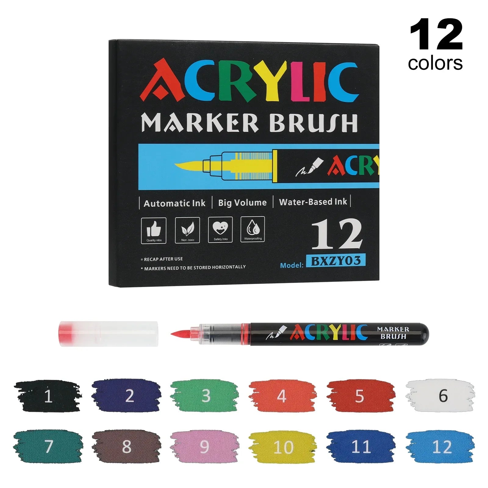 Buy The Best By Artsulli - Art is Long Life Short - 12-120 Colors Direct Liquid Acrylic Paint Marker Sets Professional Drawing Soft Brush