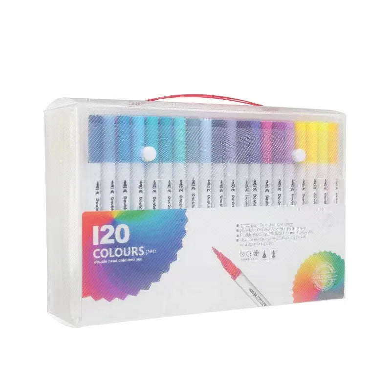 Buy The Best By Artsulli - Art is Long Life Short - 12-120 Colors Double Sided Marker Pens Set Water Based Washable Ink School Drawing