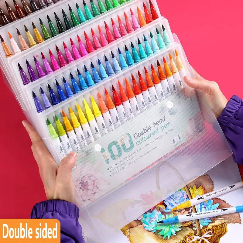 Buy The Best By Artsulli - Art is Long Life Short - 12-120 Colors Double Sided Marker Pens Set Water Based Washable Ink School Drawing