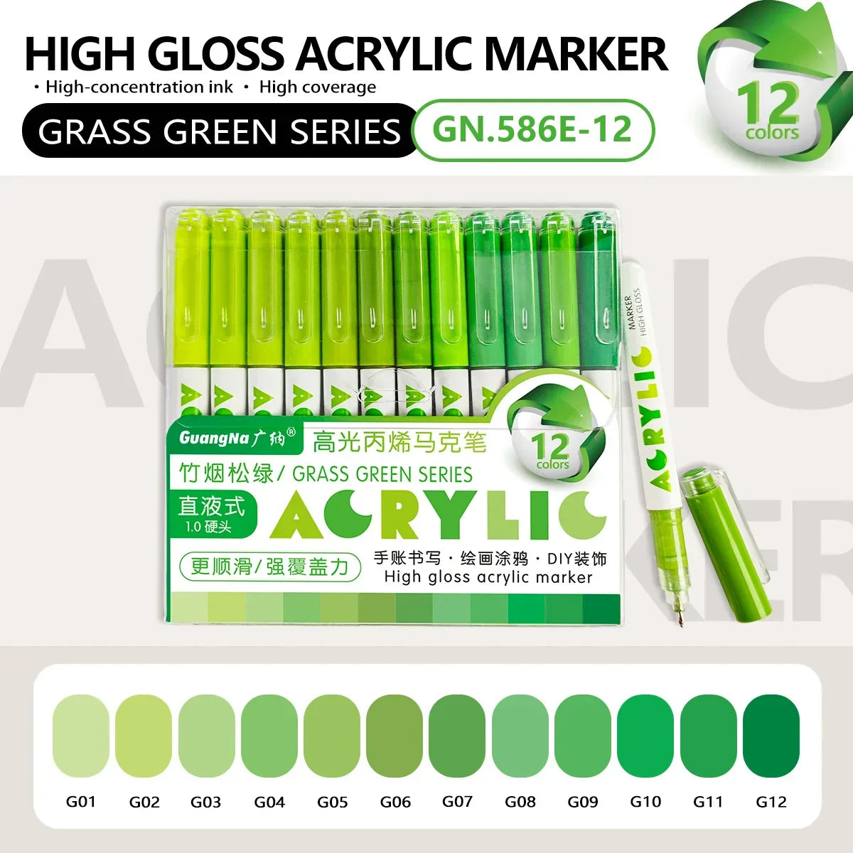 Buy The Best By Artsulli - Art is Long Life Short - 12/168 Colors Large Capacity Highlighter Acrylic Marker Pen Overlay Coloring School