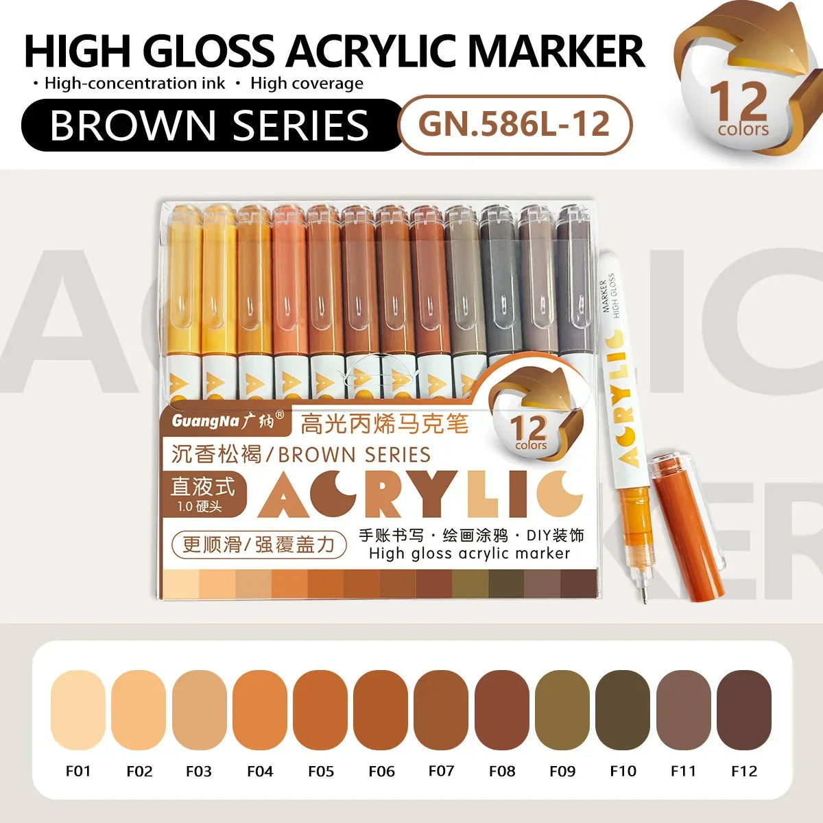 Buy The Best By Artsulli - Art is Long Life Short - 12/168 Colors Large Capacity Highlighter Acrylic Marker Pen Overlay Coloring School