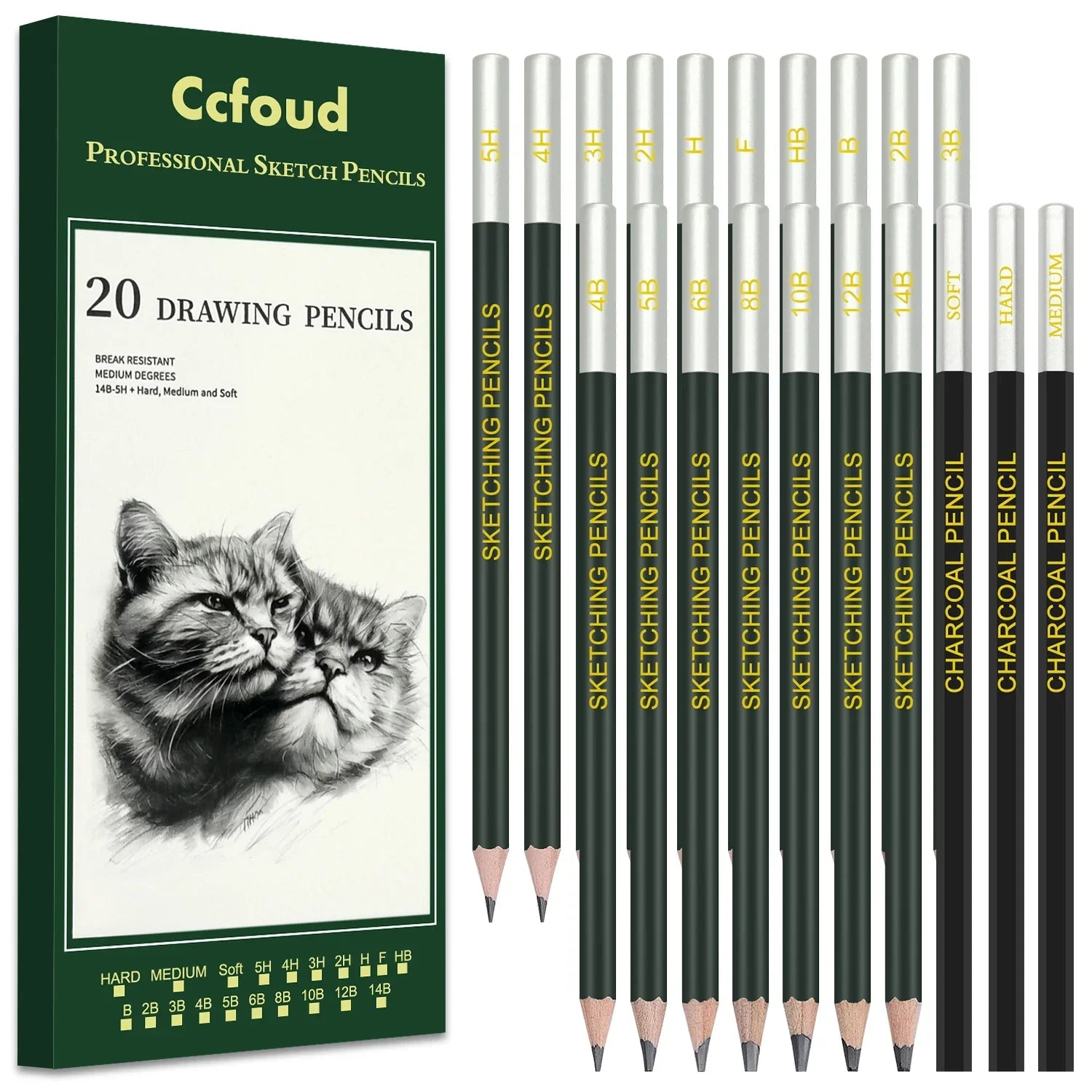 Buy The Best By Artsulli - Art is Long Life Short - 12/20/25/54/70 pcs Drawing Sketching Coloring Set Pencils & Kit Tool Professional