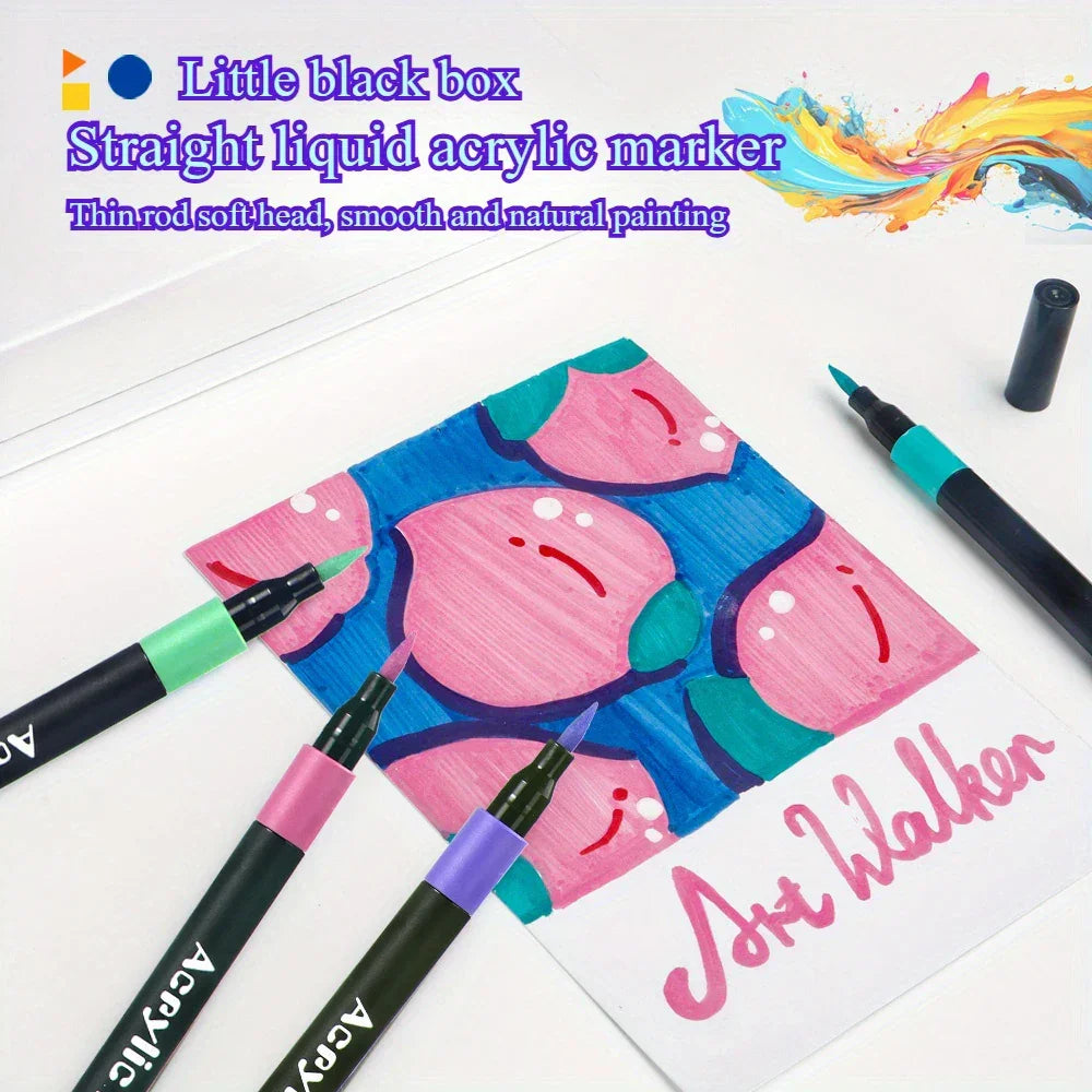 Buy The Best By Artsulli - Art is Long Life Short - 12/24/36/48 Colors Acrylic Markers Waterproof For Painting Wood Stone DIY Student Gift