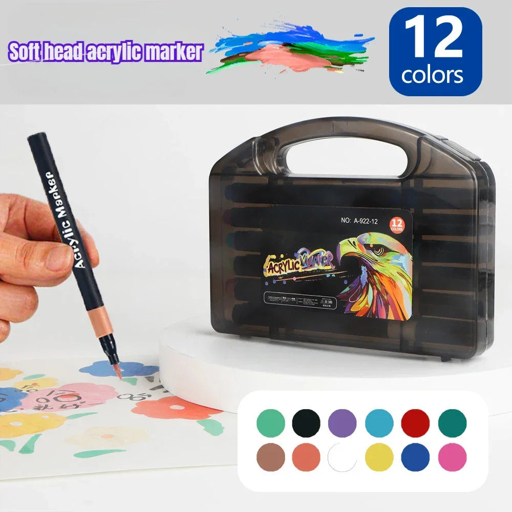 Buy The Best By Artsulli - Art is Long Life Short - 12/24/36/48 Colors Acrylic Markers Waterproof For Painting Wood Stone DIY Student Gift