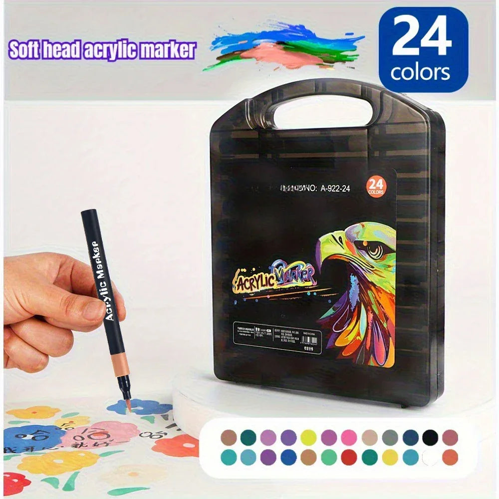 Buy The Best By Artsulli - Art is Long Life Short - 12/24/36/48 Colors Acrylic Markers Waterproof For Painting Wood Stone DIY Student Gift