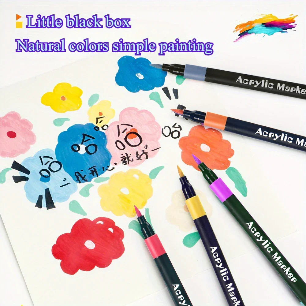 Buy The Best By Artsulli - Art is Long Life Short - 12/24/36/48 Colors Acrylic Markers Waterproof For Painting Wood Stone DIY Student Gift