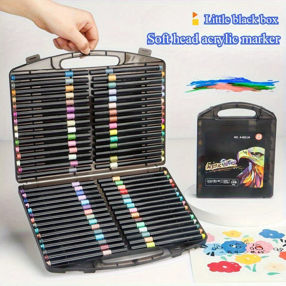 Buy The Best By Artsulli - Art is Long Life Short - 12/24/36/48 Colors Acrylic Markers Waterproof For Painting Wood Stone DIY Student Gift