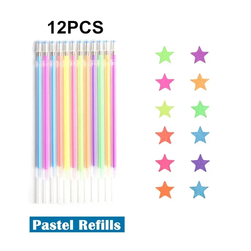 Buy The Best By Artsulli - Art is Long Life Short - 12/24Pcs Metallic Glitter Colors Gel Pens & Pen Refills For School Office Adult