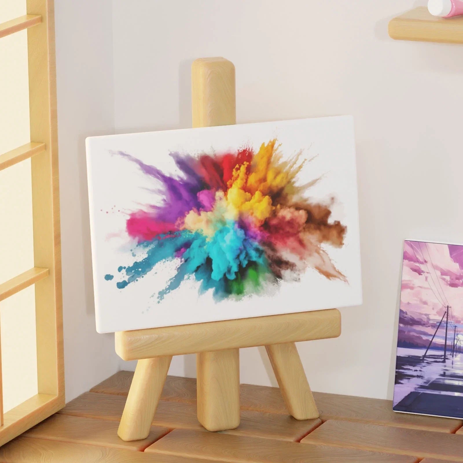 Buy The Best By Artsulli - Art is Long Life Short - 12/24Pcs Mini Canvas Board and Wood Easel Set Artist Stationery Kids Gift Supplies