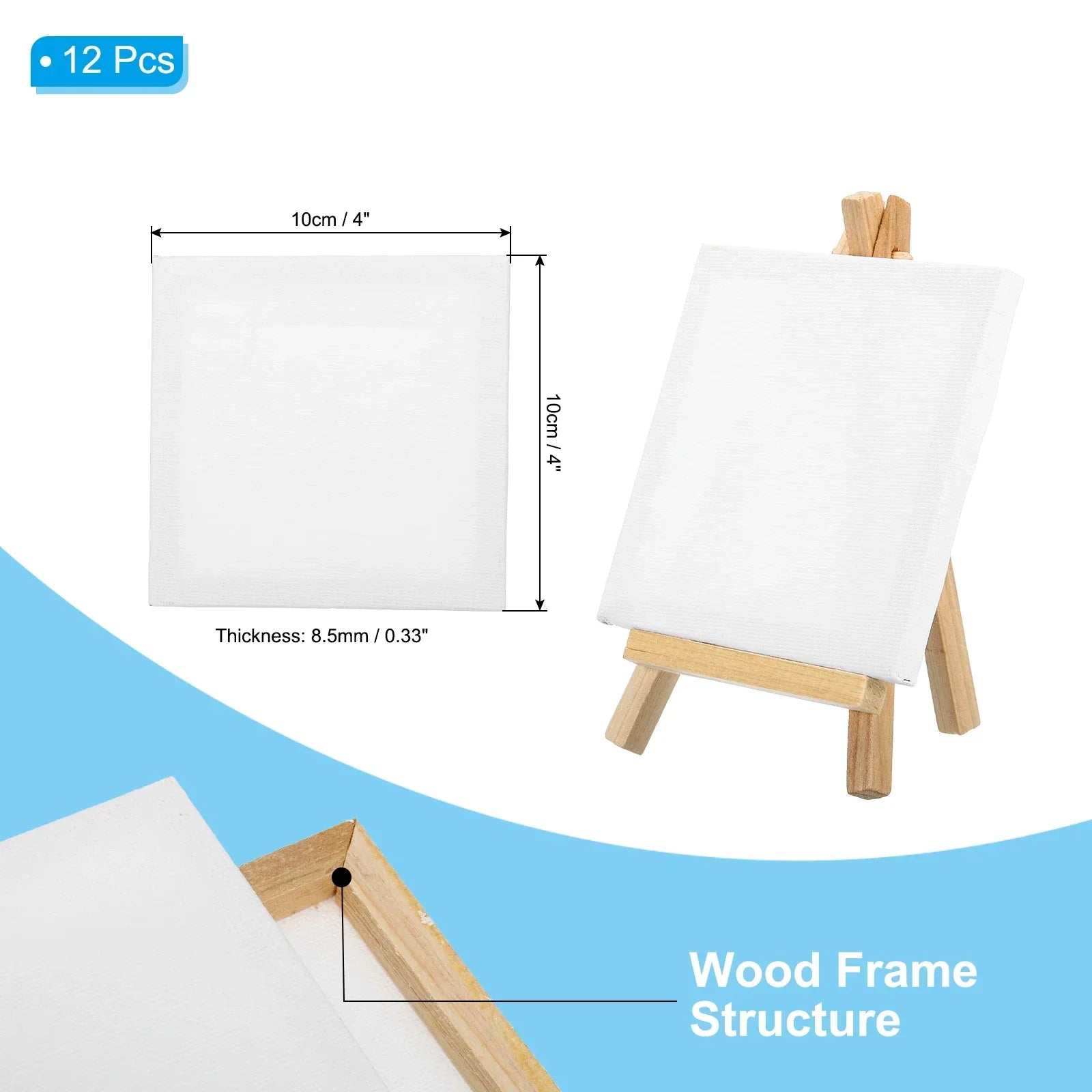 Buy The Best By Artsulli - Art is Long Life Short - 12/24Pcs Mini Canvas Board and Wood Easel Set Artist Stationery Kids Gift Supplies