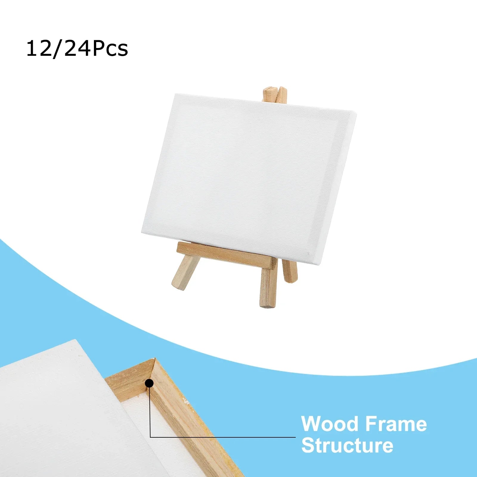 Buy The Best By Artsulli - Art is Long Life Short - 12/24Pcs Mini Canvas Board and Wood Easel Set Artist Stationery Kids Gift Supplies