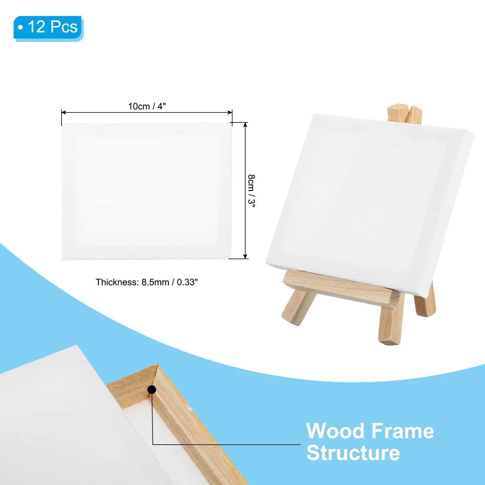Buy The Best By Artsulli - Art is Long Life Short - 12/24Pcs Mini Canvas Board and Wood Easel Set Artist Stationery Kids Gift Supplies
