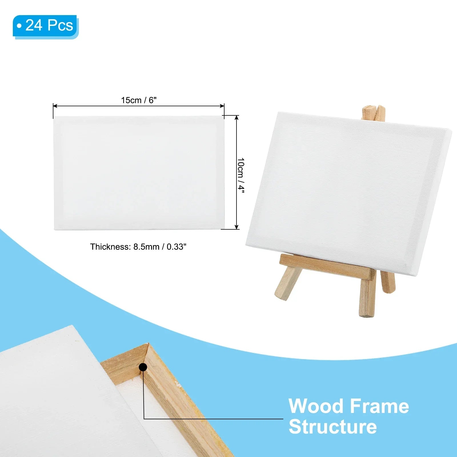 Buy The Best By Artsulli - Art is Long Life Short - 12/24Pcs Mini Canvas Board and Wood Easel Set Artist Stationery Kids Gift Supplies
