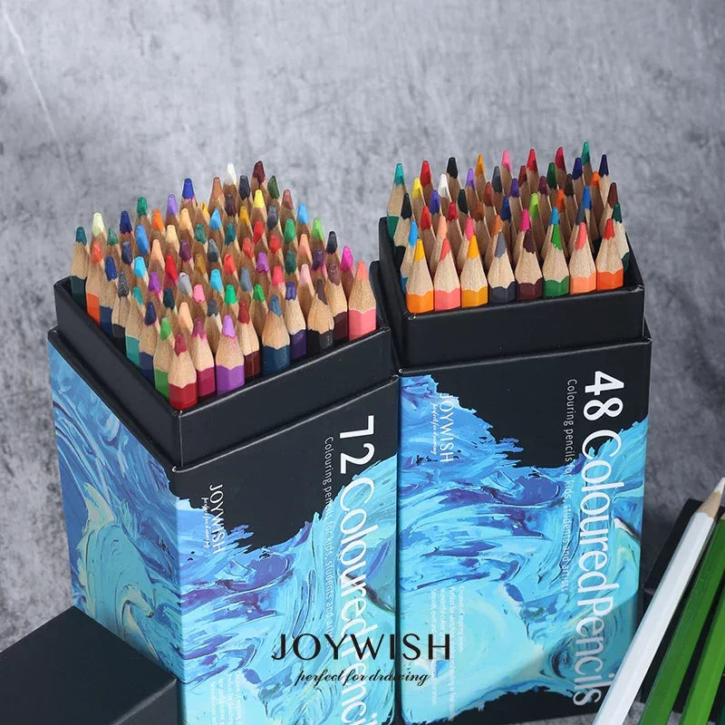 Buy The Best By Artsulli - Art is Long Life Short - 12/48/72 Colors Oily Colored Pencils Hexagon Wooden Handle Set Artist Painting Drawing