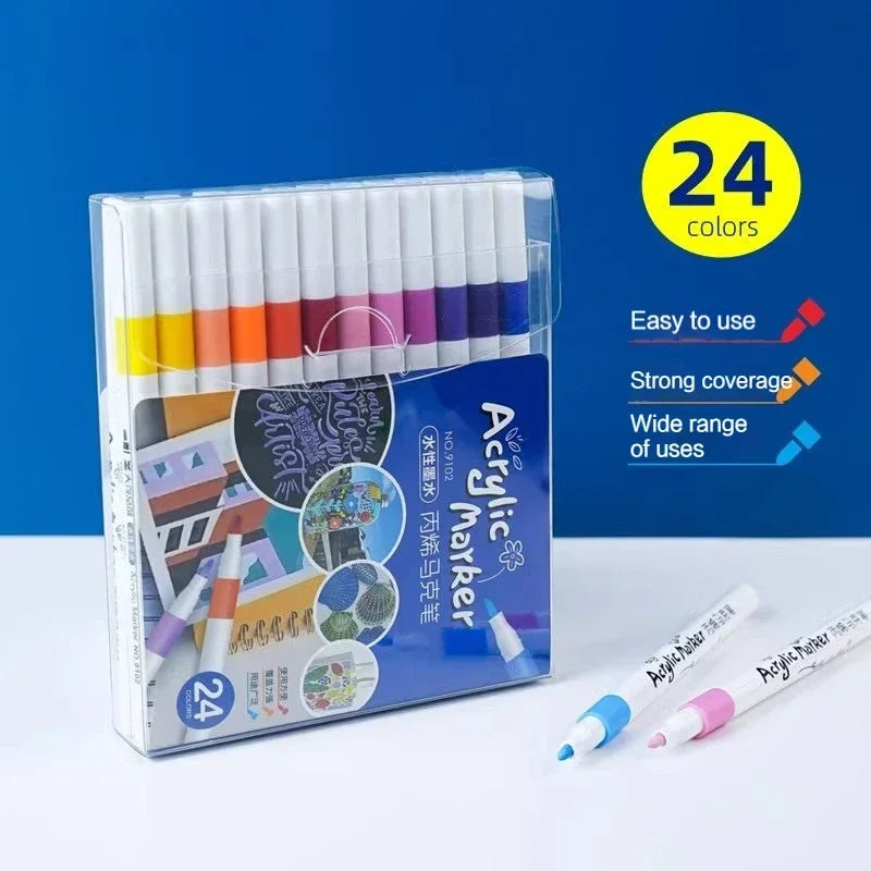Buy The Best By Artsulli - Art is Long Life Short - 12-60Colors Acrylic Marker Pen Quick Drying PVC Box Multi-Material Materials Painting