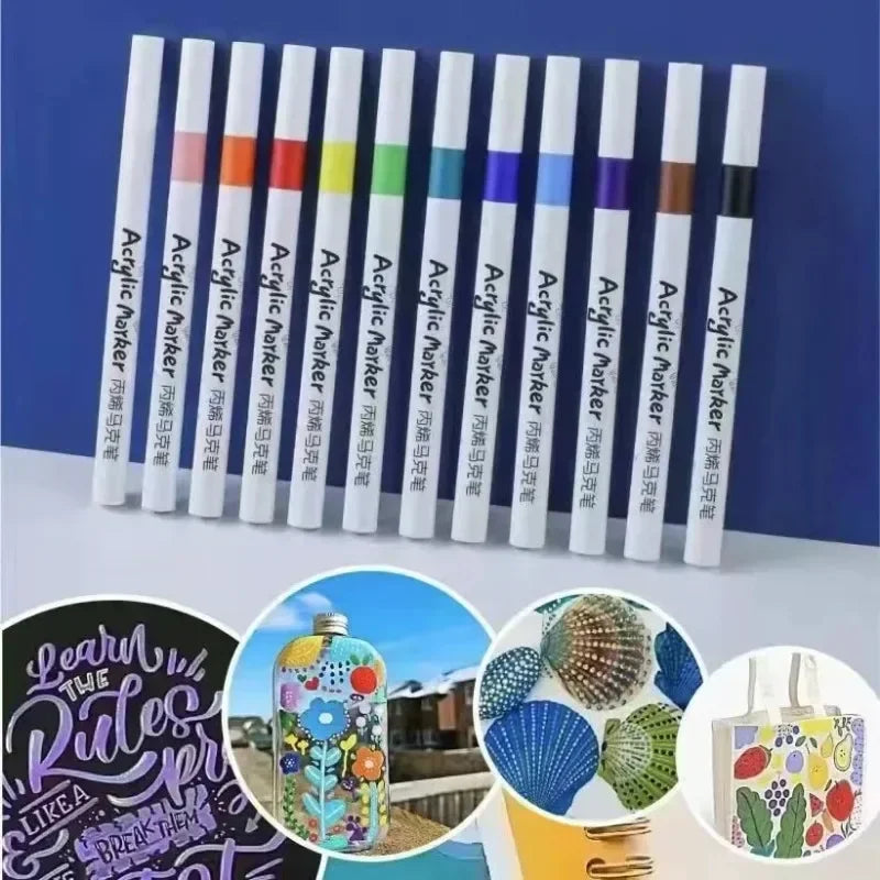 Buy The Best By Artsulli - Art is Long Life Short - 12-60Colors Acrylic Marker Pen Quick Drying PVC Box Multi-Material Materials Painting