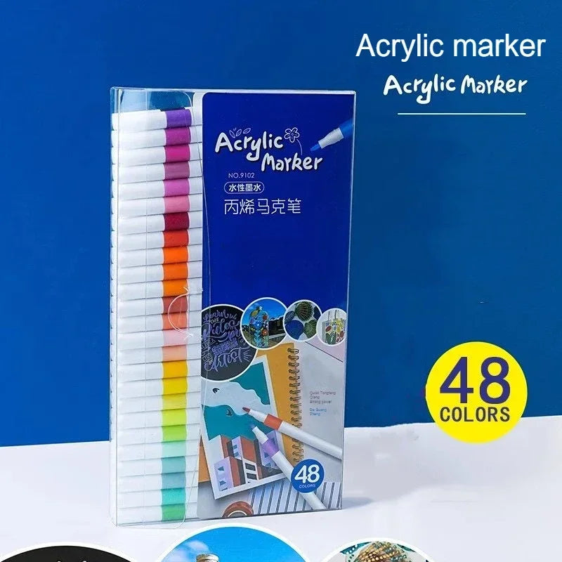 Buy The Best By Artsulli - Art is Long Life Short - 12-60Colors Acrylic Marker Pen Quick Drying PVC Box Multi-Material Materials Painting