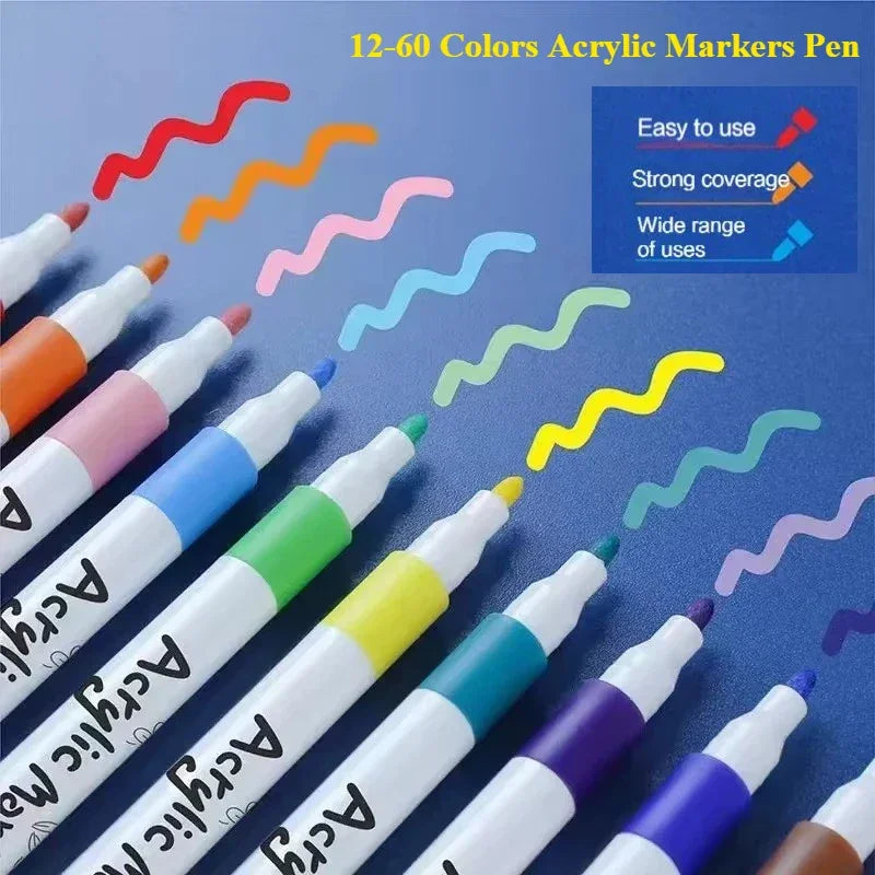 Buy The Best By Artsulli - Art is Long Life Short - 12-60Colors Acrylic Marker Pen Quick Drying PVC Box Multi-Material Materials Painting