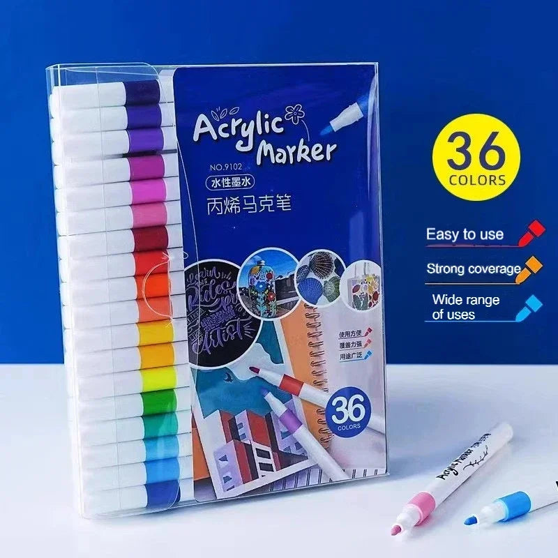 Buy The Best By Artsulli - Art is Long Life Short - 12-60Colors Acrylic Marker Pen Quick Drying PVC Box Multi-Material Materials Painting