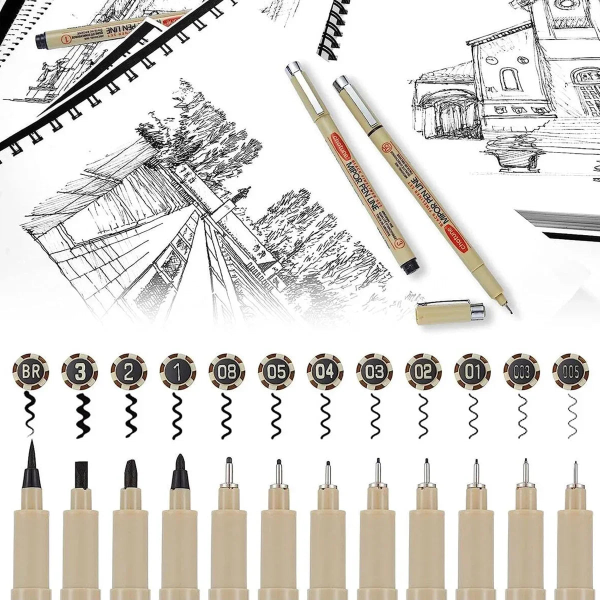 Buy The Best By Artsulli - Art is Long Life Short - 12/9/4Pcs Markers Micro Pen Kawaii Manga Hand-painted Drawing Hook Line Fastdry