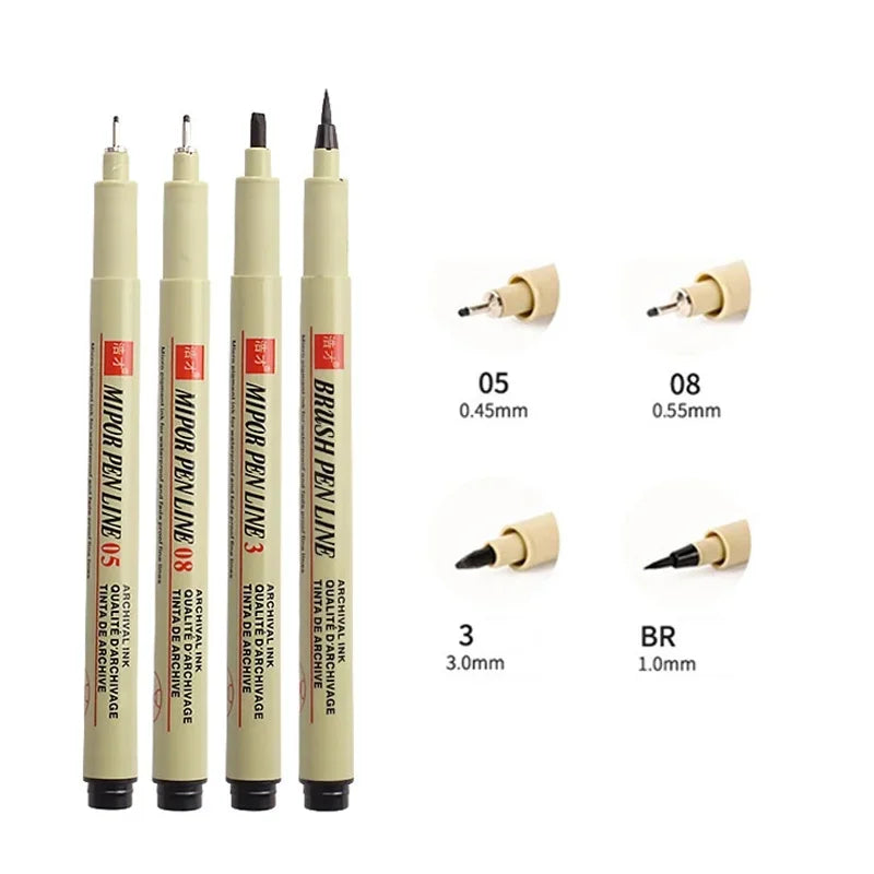 Buy The Best By Artsulli - Art is Long Life Short - 12/9/4Pcs Markers Micro Pen Kawaii Manga Hand-painted Drawing Hook Line Fastdry
