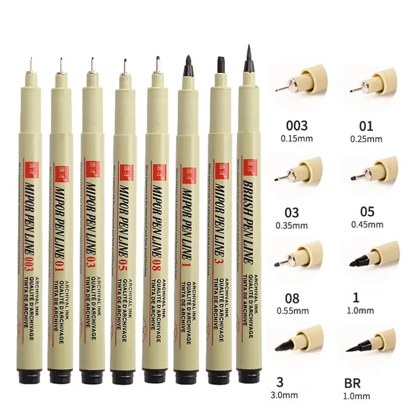 Buy The Best By Artsulli - Art is Long Life Short - 12/9/4Pcs Markers Micro Pen Kawaii Manga Hand-painted Drawing Hook Line Fastdry