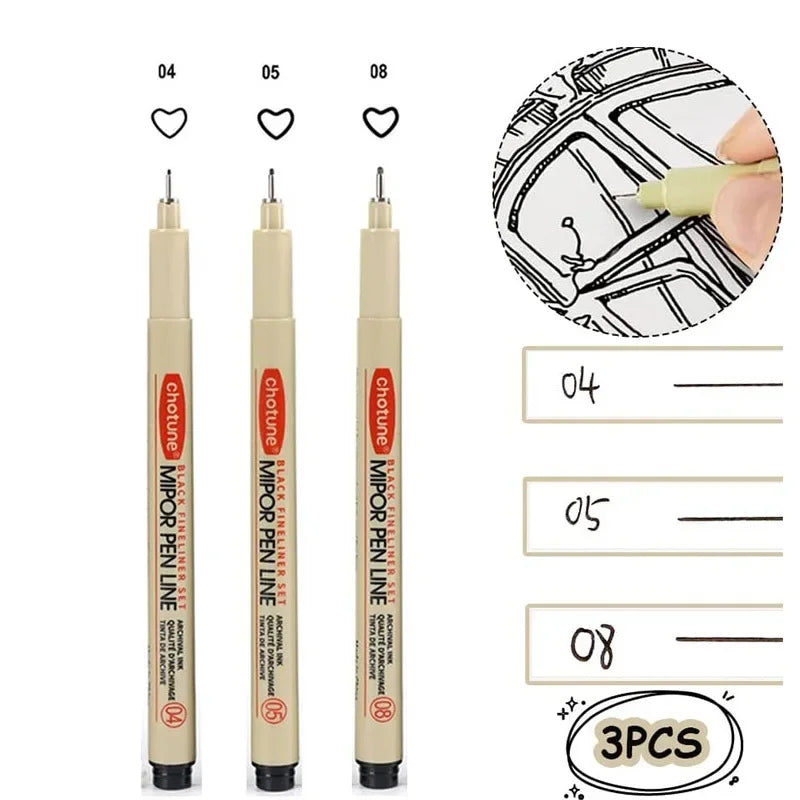 Buy The Best By Artsulli - Art is Long Life Short - 12/9/4Pcs Markers Micro Pen Kawaii Manga Hand-painted Drawing Hook Line Fastdry
