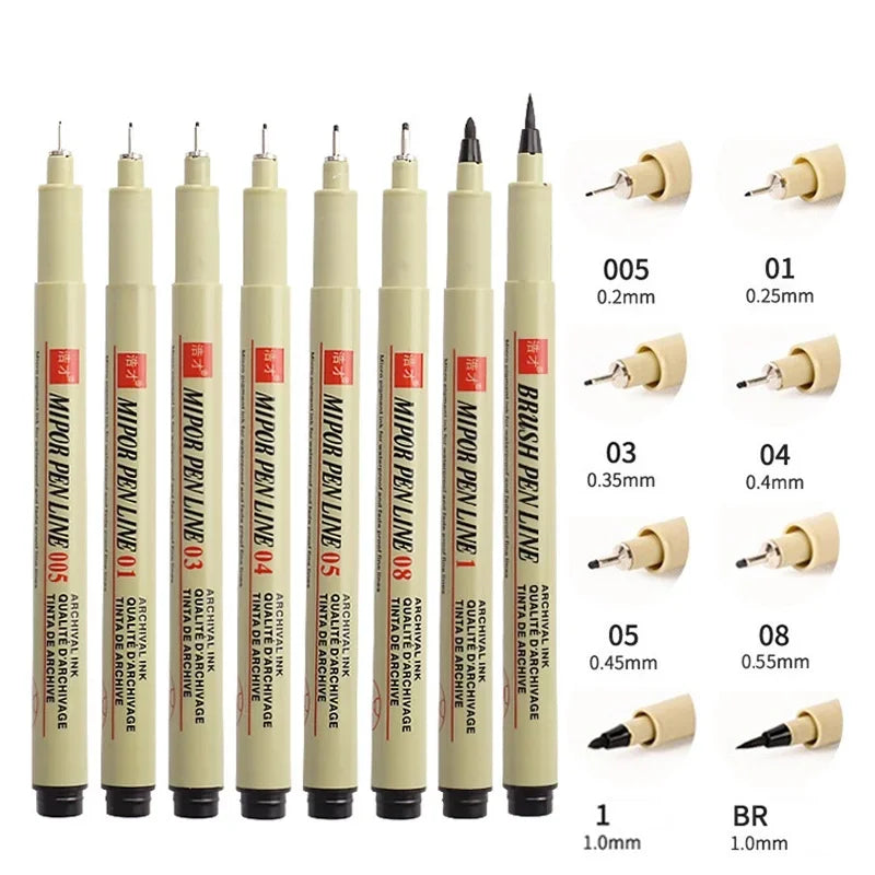 Buy The Best By Artsulli - Art is Long Life Short - 12/9/4Pcs Markers Micro Pen Kawaii Manga Hand-painted Drawing Hook Line Fastdry