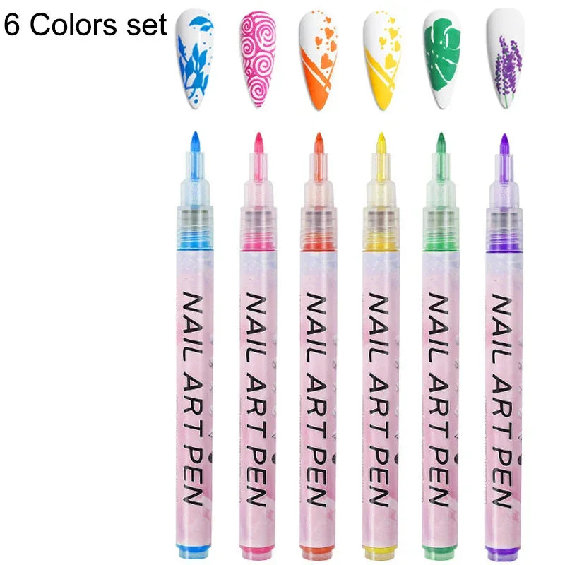 Buy The Best By Artsulli - Art is Long Life Short - 12 Color Nail Pen Quick Dry Waterproof Painting Graffiti Acrylic DIY Design Abstract