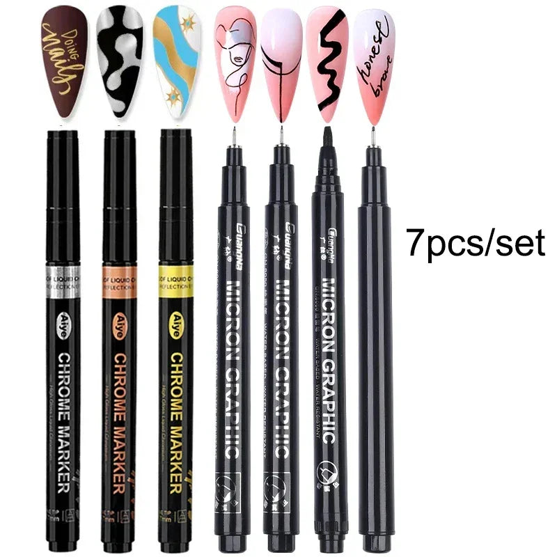 Buy The Best By Artsulli - Art is Long Life Short - 12 Color Nail Pen Quick Dry Waterproof Painting Graffiti Acrylic DIY Design Abstract