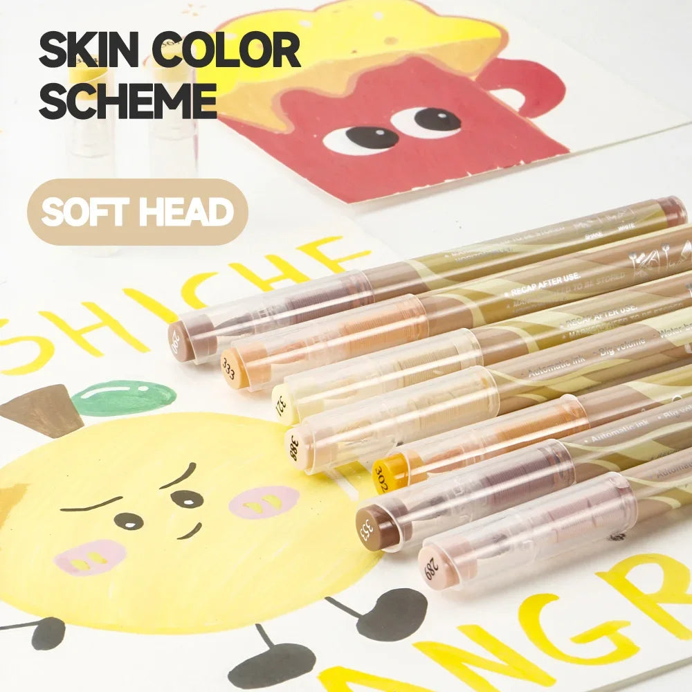 Buy The Best By Artsulli - Art is Long Life Short - 12 Colors Acrylic Markers Soft Brush Pen Tip 7 Color Systems For Drawing Anime Painting