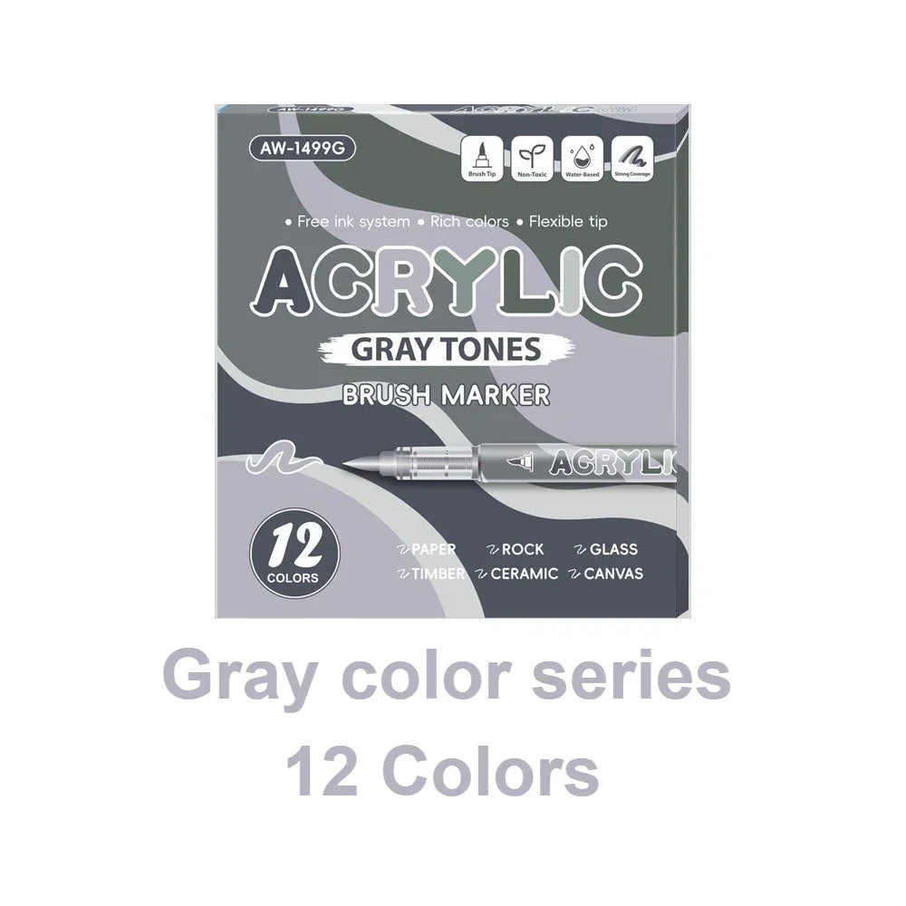 Buy The Best By Artsulli - Art is Long Life Short - 12 Colors Acrylic Markers Soft Brush Pen Tip 7 Color Systems For Drawing Anime Painting
