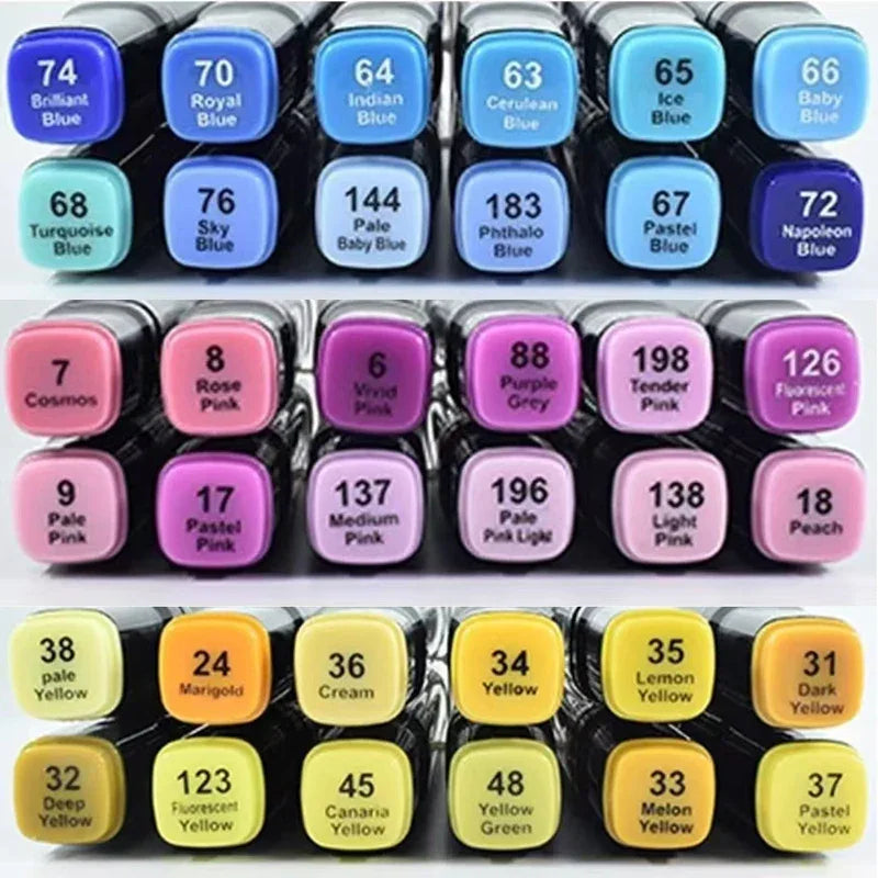 Buy The Best By Artsulli - Art is Long Life Short - 12 Colors Alcohol Based Markers Set Dual Tip Sketching Drawing Animation for Adults