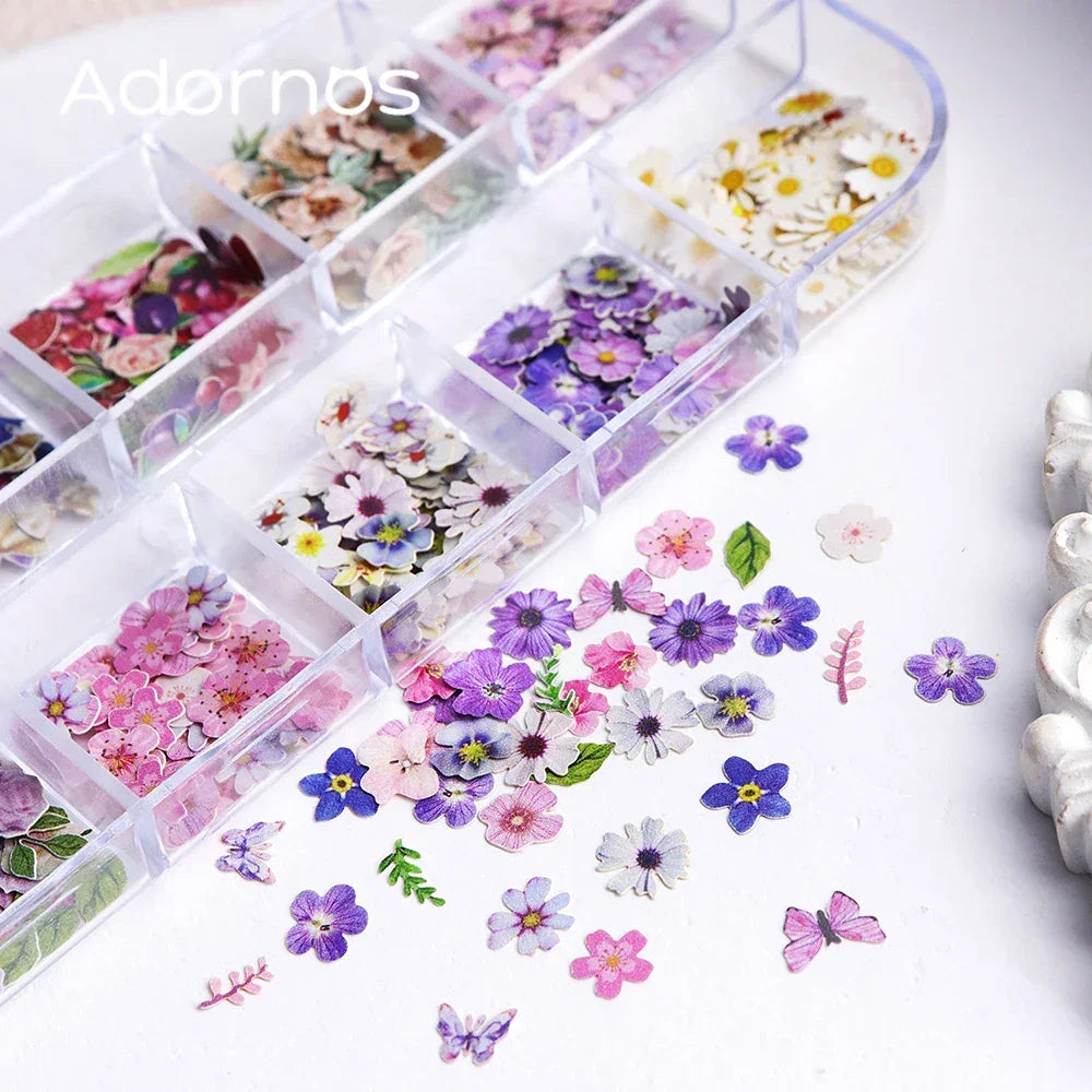 Buy The Best By Artsulli - Art is Long Life Short - 12 Grids Flower Wood Pulp Chips Epoxy Resin Filling Rose Iris Vetiver Butterfly Shape