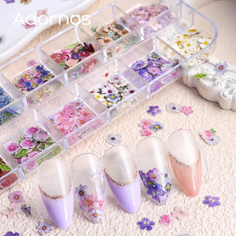 Buy The Best By Artsulli - Art is Long Life Short - 12 Grids Flower Wood Pulp Chips Epoxy Resin Filling Rose Iris Vetiver Butterfly Shape