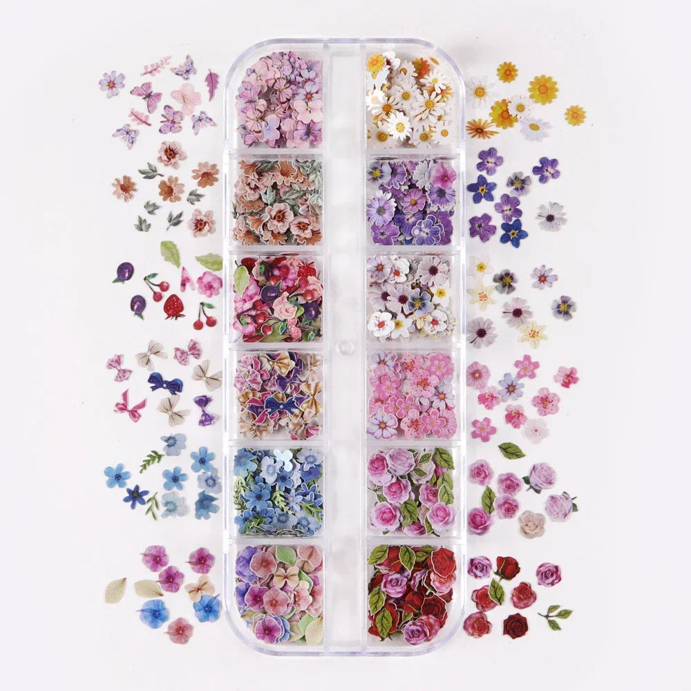 Buy The Best By Artsulli - Art is Long Life Short - 12 Grids Flower Wood Pulp Chips Epoxy Resin Filling Rose Iris Vetiver Butterfly Shape
