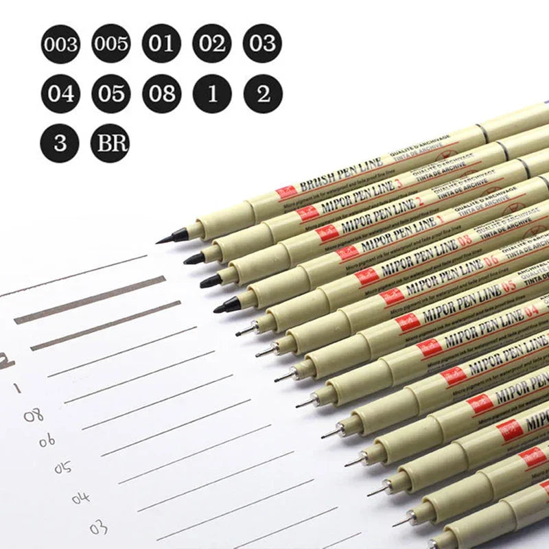 Buy The Best By Artsulli - Art is Long Life Short - 12 Kinds of Manga Markers Needle Pen Hand-painted Hook Line Sketch Pens School