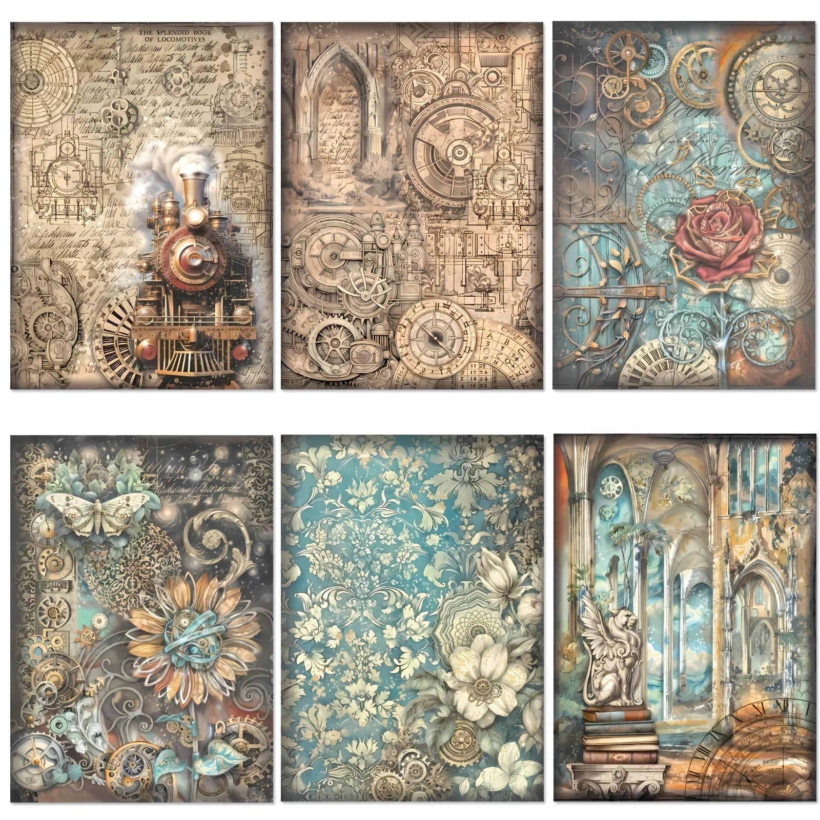 Buy The Best By Artsulli - Art is Long Life Short - 12 Sheets Punk Style Scrapbook Paper Scrapbooking Supplies Craft For Junk Journal Card