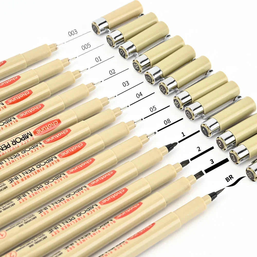Buy The Best By Artsulli - Art is Long Life Short - 12 Tip Pigment Liner Micron Ink Marker Pen for Manga Draw Sketching Needle Hook Line