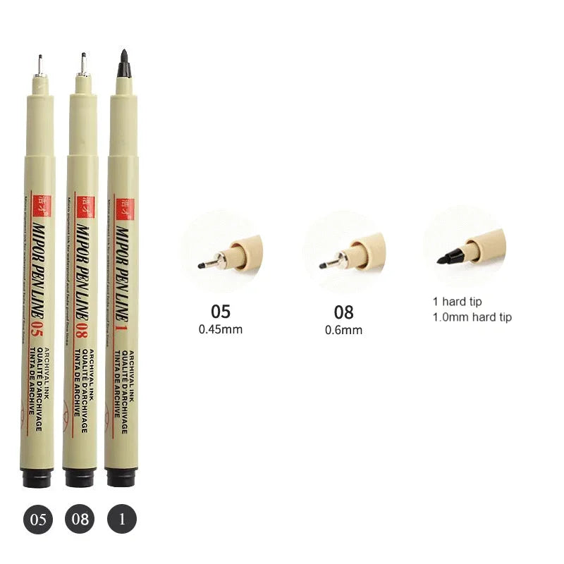 Buy The Best By Artsulli - Art is Long Life Short - 12 Tip Pigment Liner Micron Ink Marker Pen for Manga Draw Sketching Needle Hook Line