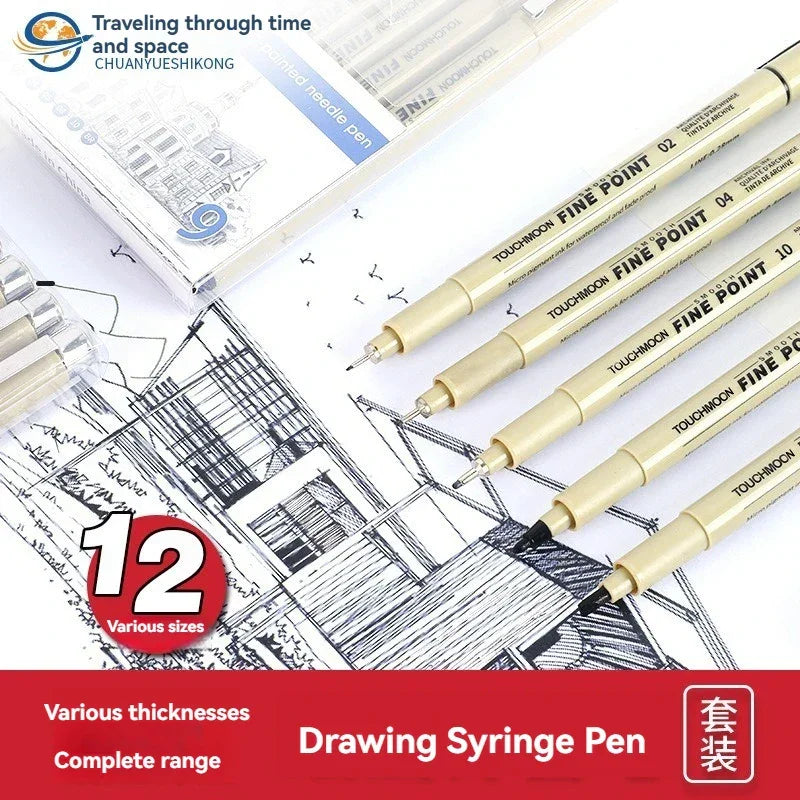Buy The Best By Artsulli - Art is Long Life Short - 12 Tip Pigment Liner Micron Ink Marker Pen for Manga Draw Sketching Needle Hook Line