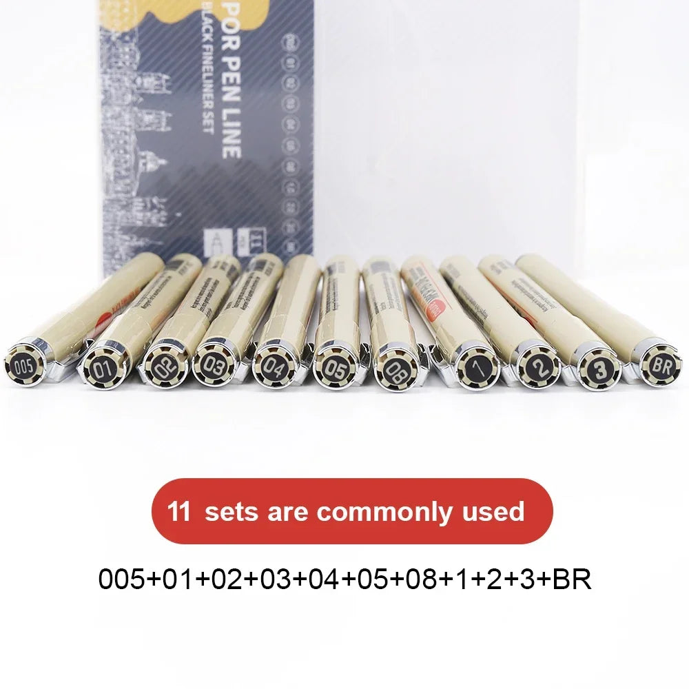 Buy The Best By Artsulli - Art is Long Life Short - 12 Tip Pigment Liner Micron Ink Marker Pen for Manga Draw Sketching Needle Hook Line