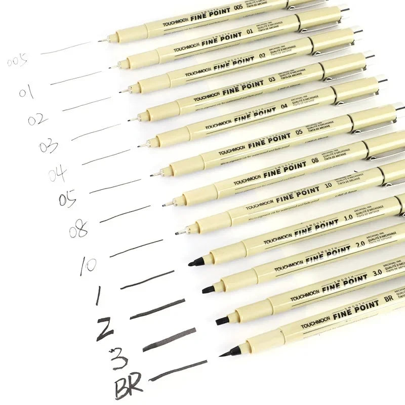 Buy The Best By Artsulli - Art is Long Life Short - 12 Tip Pigment Liner Micron Ink Marker Pen for Manga Draw Sketching Needle Hook Line