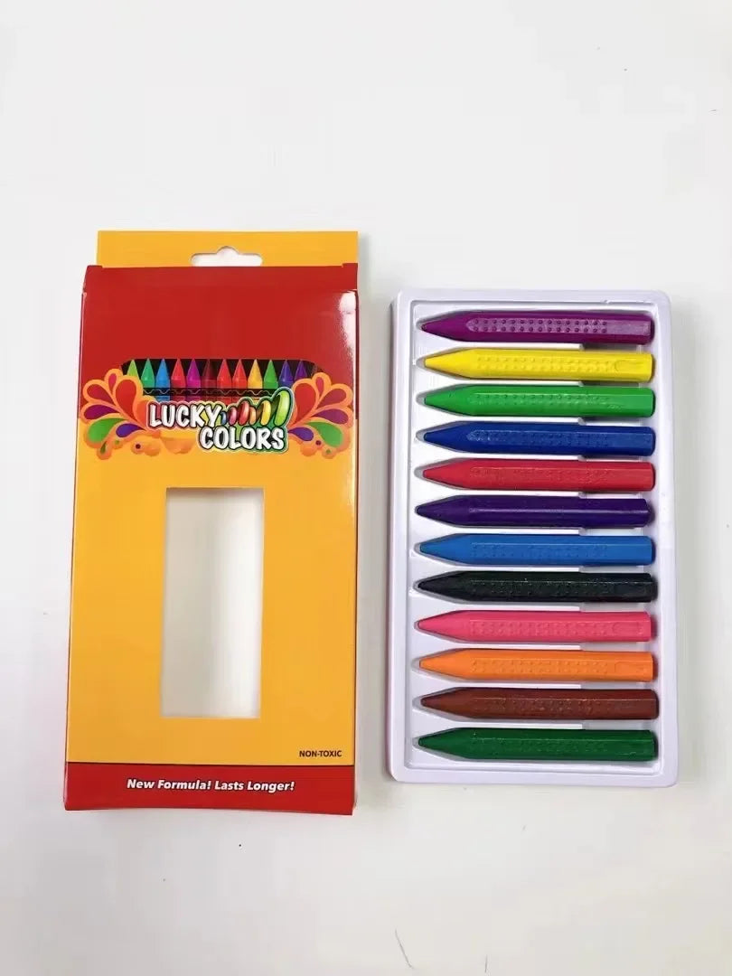 Buy The Best By Artsulli - Art is Long Life Short - 12Colors Wax Crayon Do not Dirty Hands Washable Crayons Drawing Painting Sticks Colored