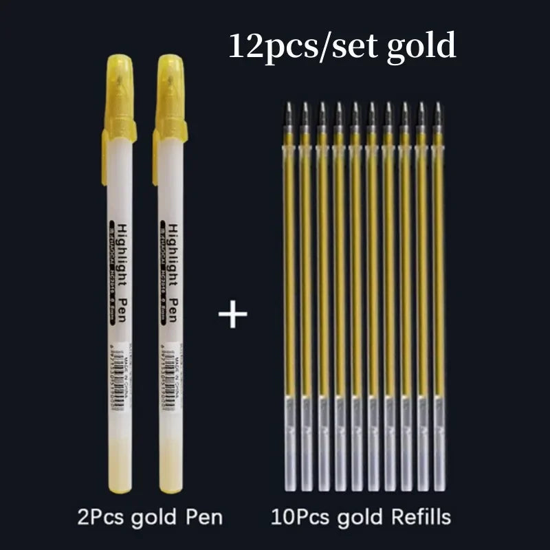 Buy The Best By Artsulli - Art is Long Life Short - 12pcs/set 0.8mm Paint Marker Permanent Graffiti Metalic Pens Gold Silver White Pen