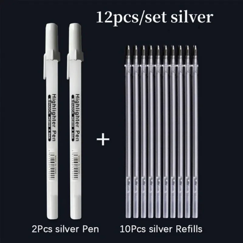Buy The Best By Artsulli - Art is Long Life Short - 12pcs/set 0.8mm Paint Marker Permanent Graffiti Metalic Pens Gold Silver White Pen