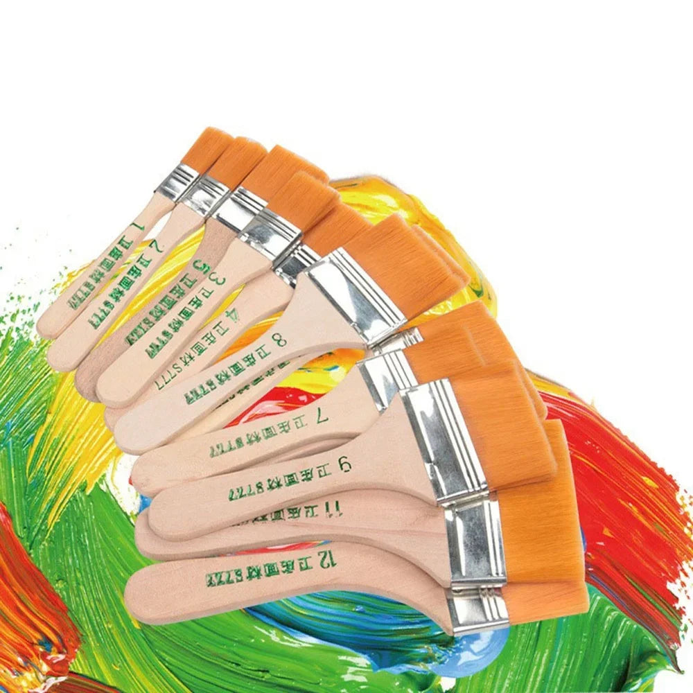 Buy The Best By Artsulli - Art is Long Life Short - 12pcs/set Memory Nylon Paint Brushes Set for Acrylic Oil Drawing Watercolor Wooden