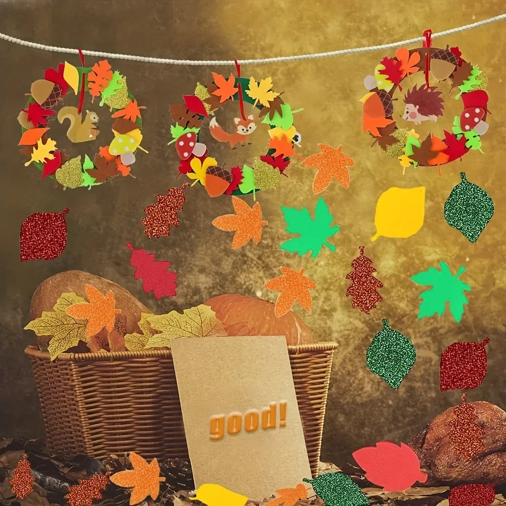 Buy The Best By Artsulli - Art is Long Life Short - 131pcs Fall Wreath Craft Kit Autumn Crafts Set Thanksgiving Supplies Foam Hedgehog Felt